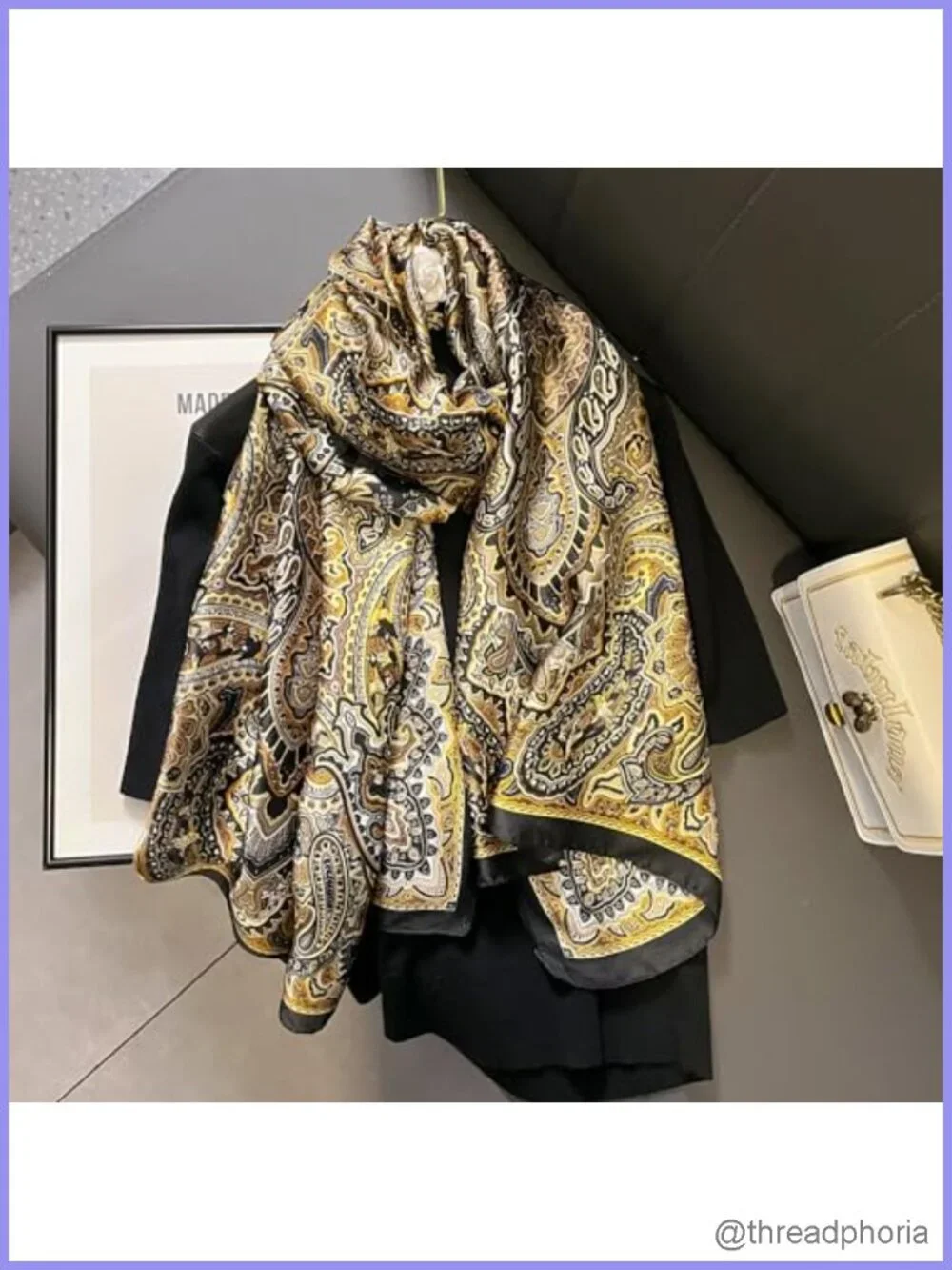 Satin Scarf Women Large Lightweight Silky Long Shawl Wrap Sun Protection